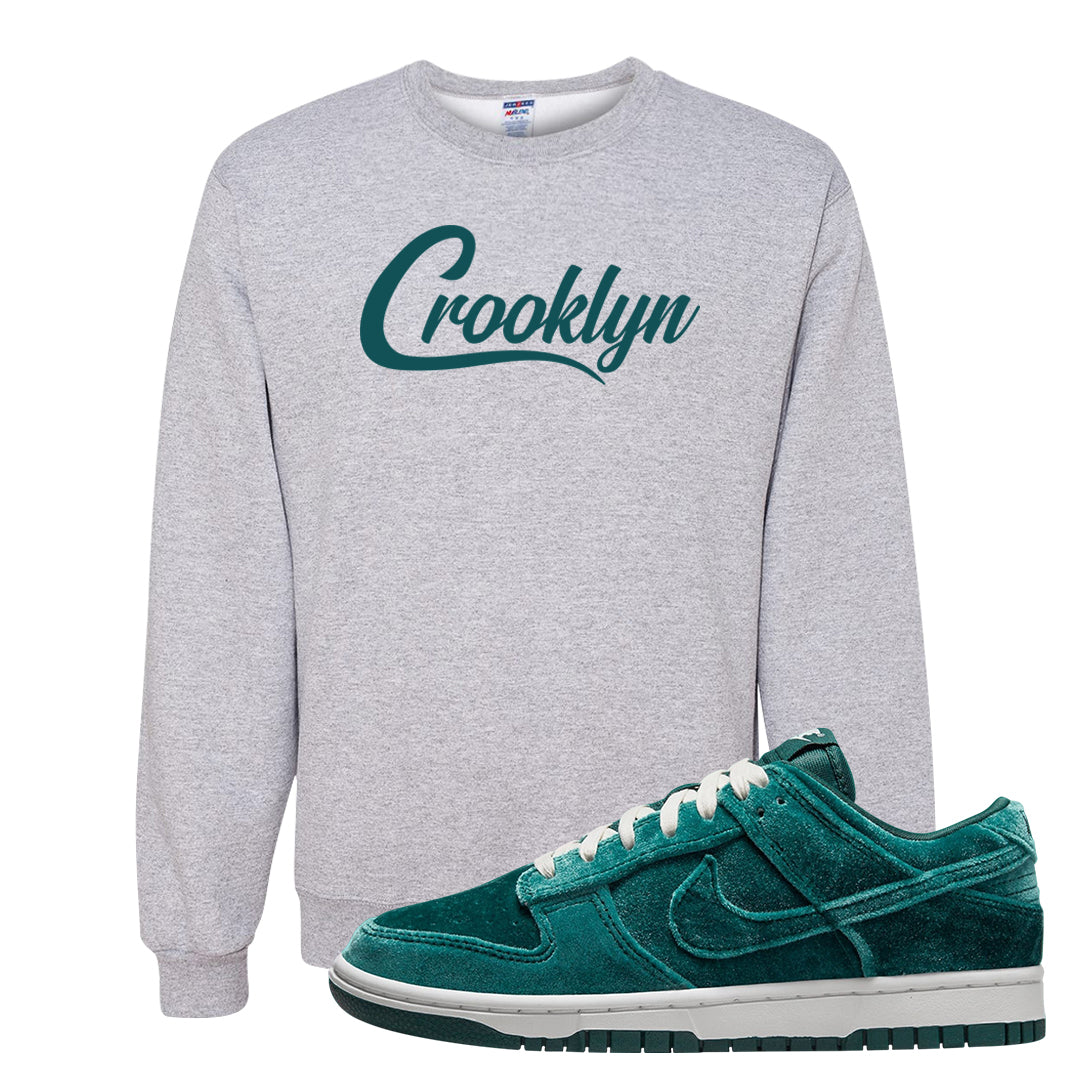 Green Velvet Low Dunks Crewneck Sweatshirt | Crooklyn, Ash