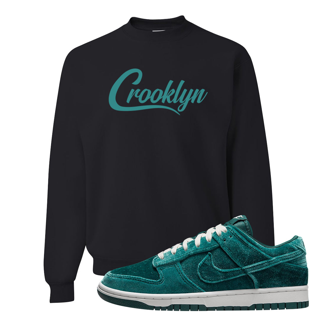 Green Velvet Low Dunks Crewneck Sweatshirt | Crooklyn, Black