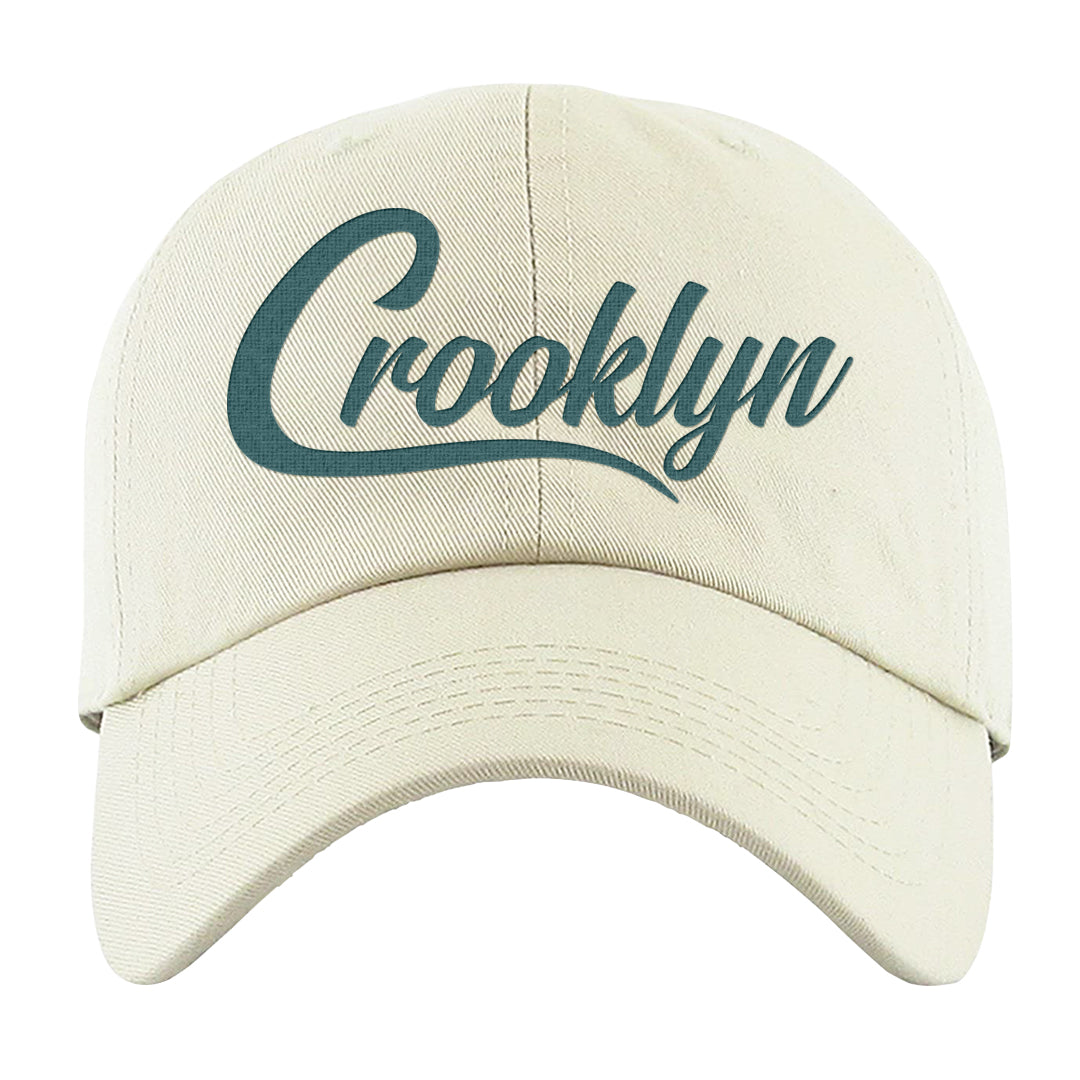 Green Velvet Low Dunks Dad Hat | Crooklyn, White