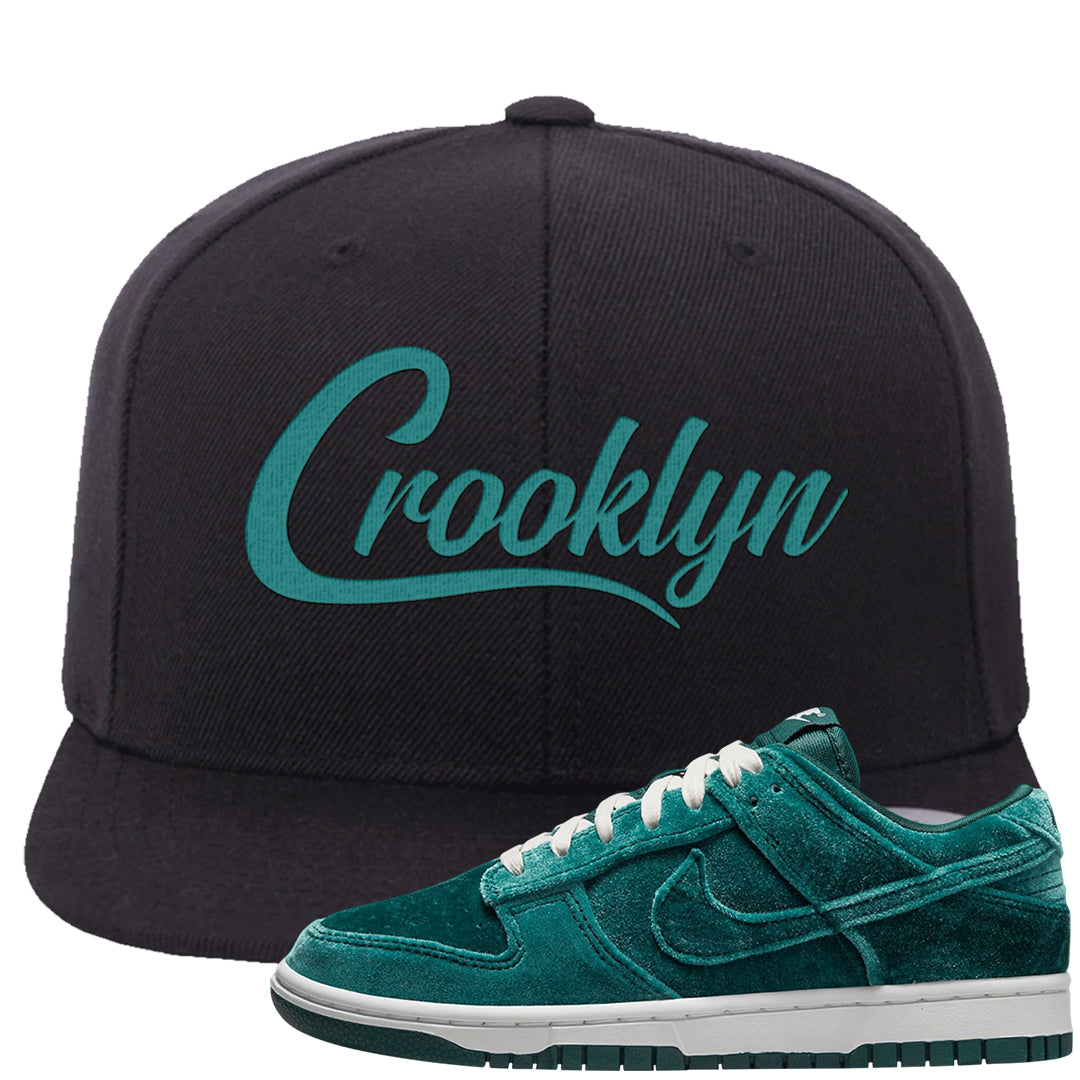 Green Velvet Low Dunks Snapback Hat | Crooklyn, Black