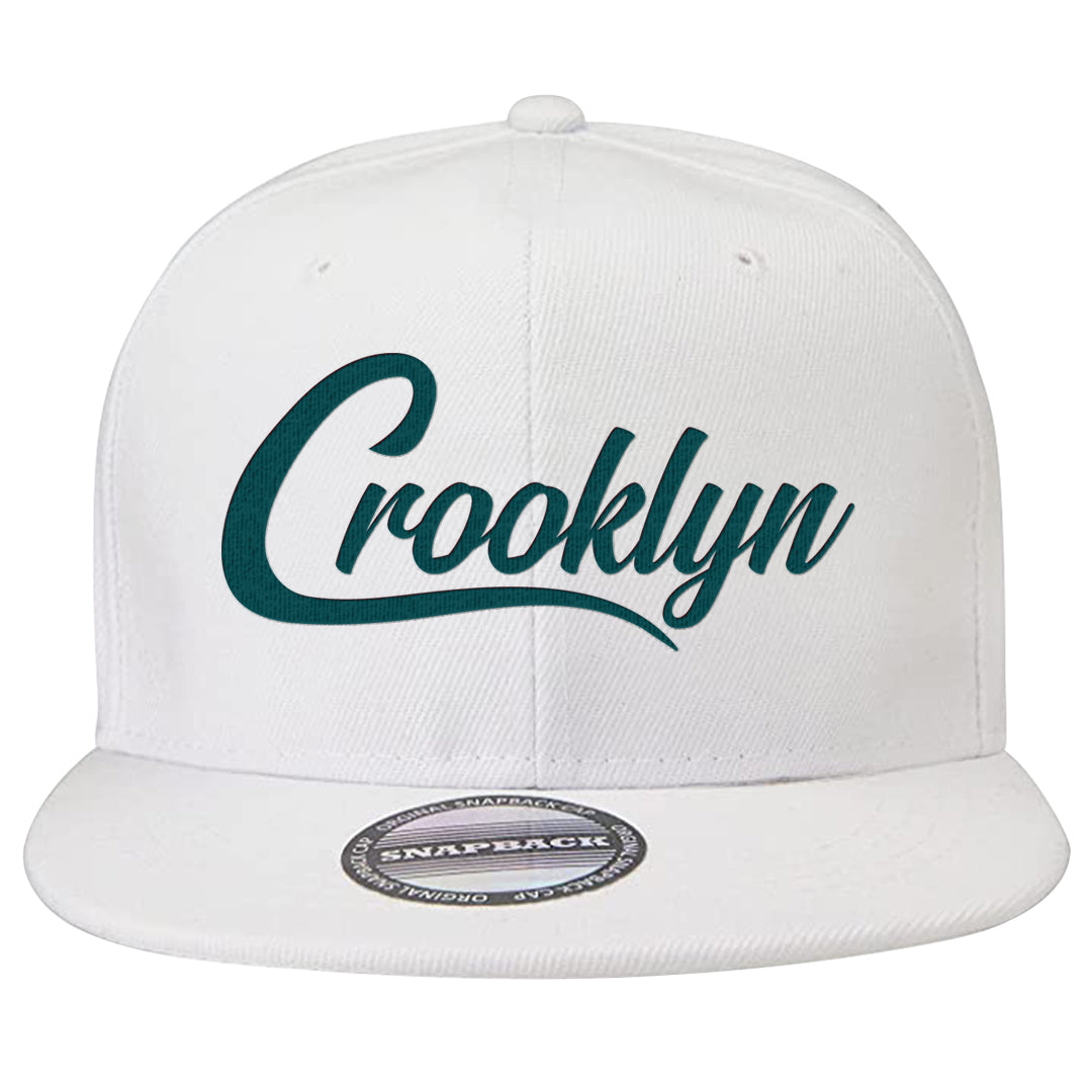 Green Velvet Low Dunks Snapback Hat | Crooklyn, White