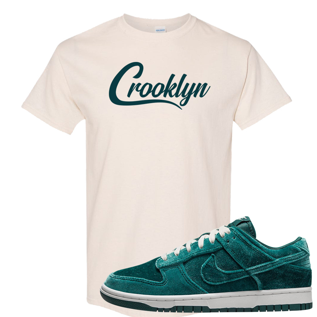 Green Velvet Low Dunks T Shirt | Crooklyn, Natural