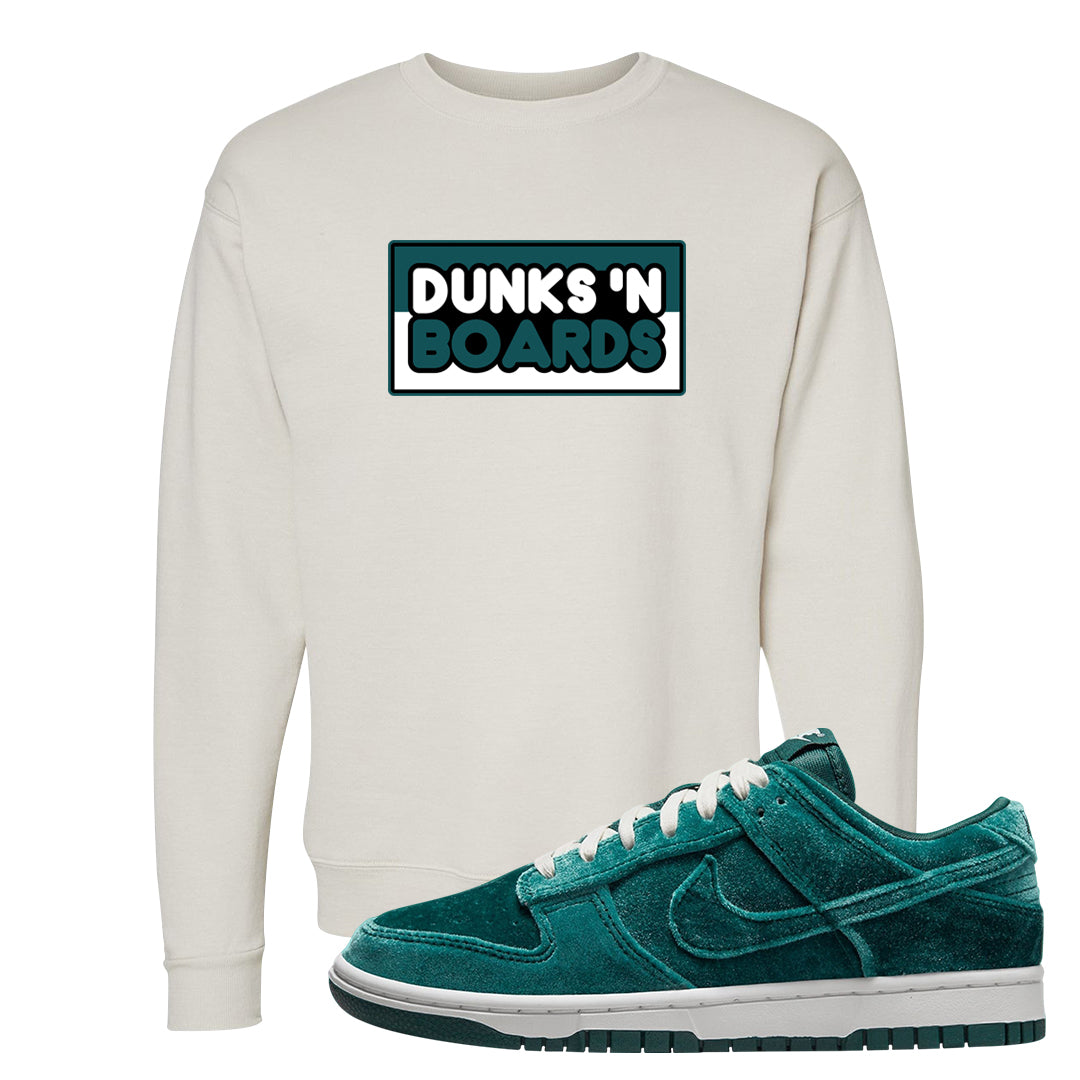 Green Velvet Low Dunks Crewneck Sweatshirt | Dunks N Boards, Sand