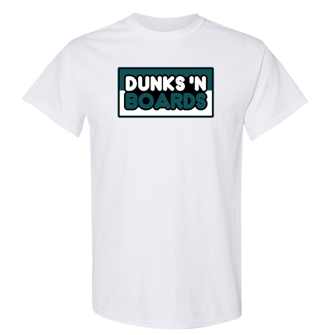 Green Velvet Low Dunks T Shirt | Dunks N Boards, White