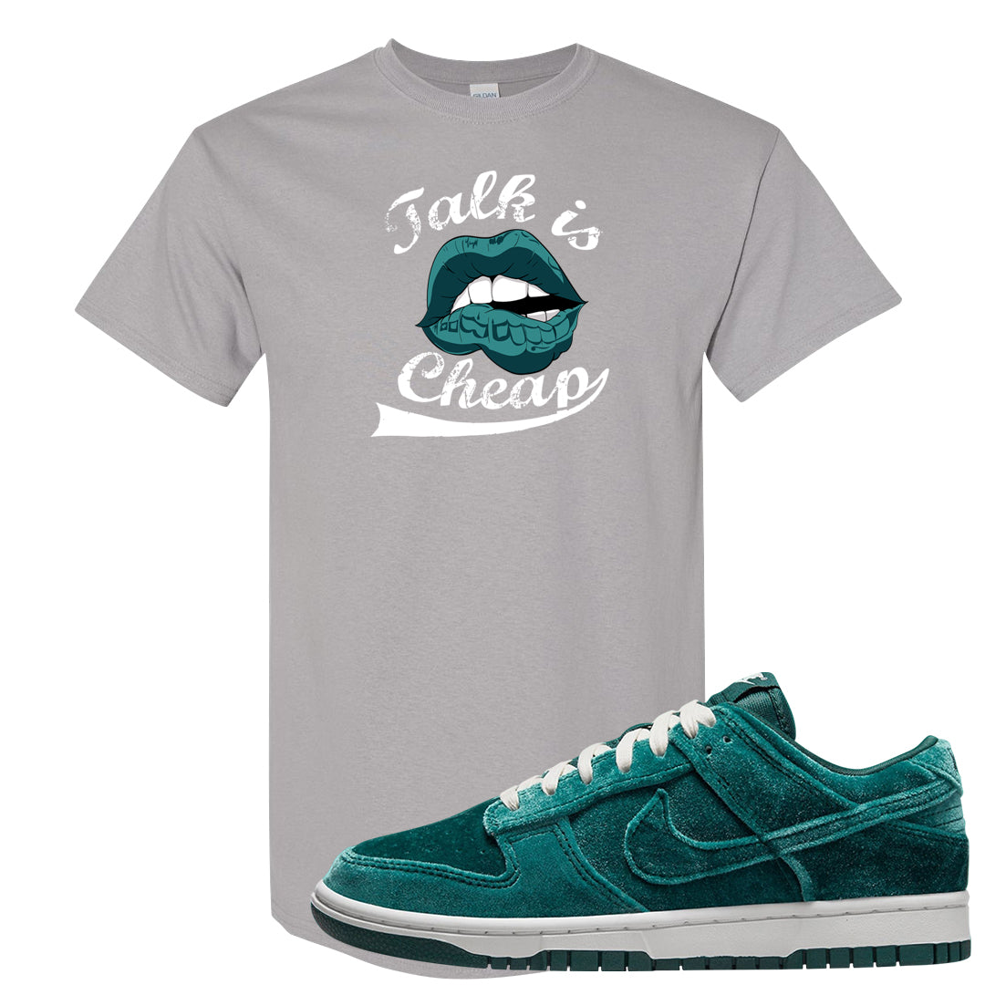Green Velvet Low Dunks T Shirt | Talk Lips, Gravel