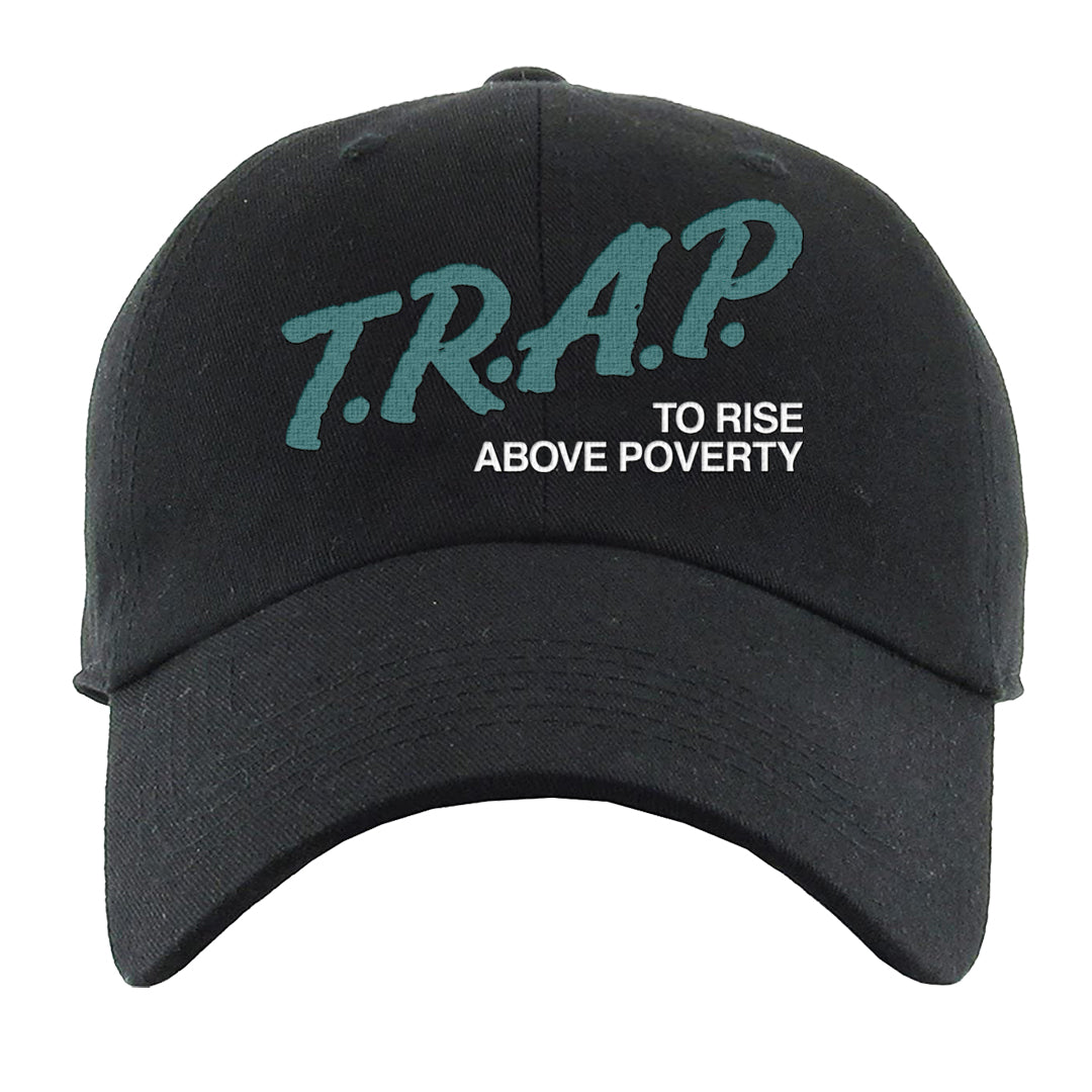 Green Velvet Low Dunks Dad Hat | Trap To Rise Above Poverty, Black