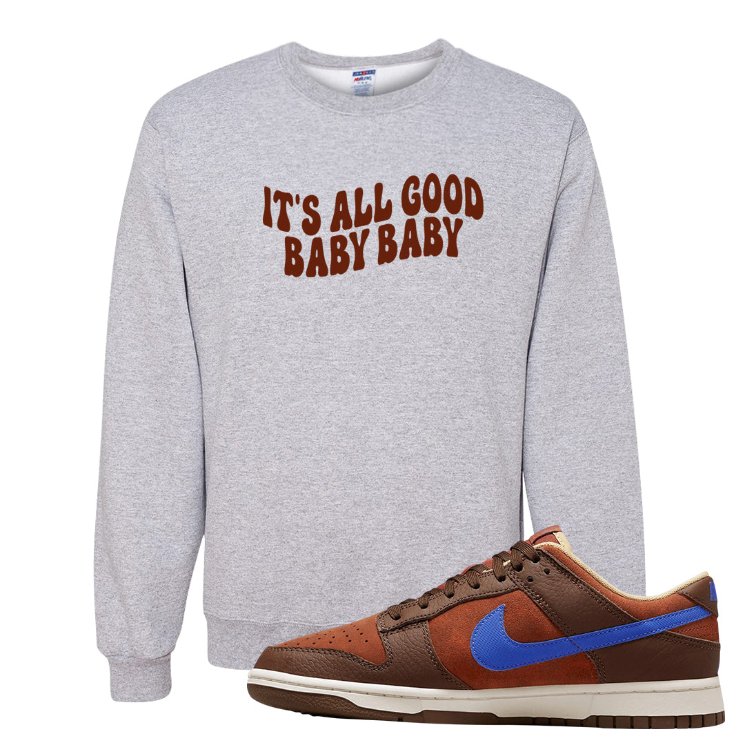 Mars Stone Low Dunks Crewneck Sweatshirt | All Good Baby, Ash