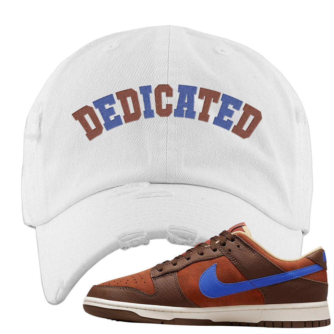 Mars Stone Low Dunks Distressed Dad Hat | Dedicated, White