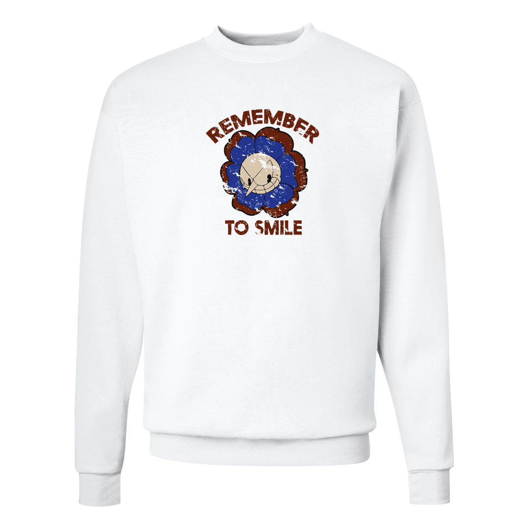 Mars Stone Low Dunks Crewneck Sweatshirt | Remember To Smile, White