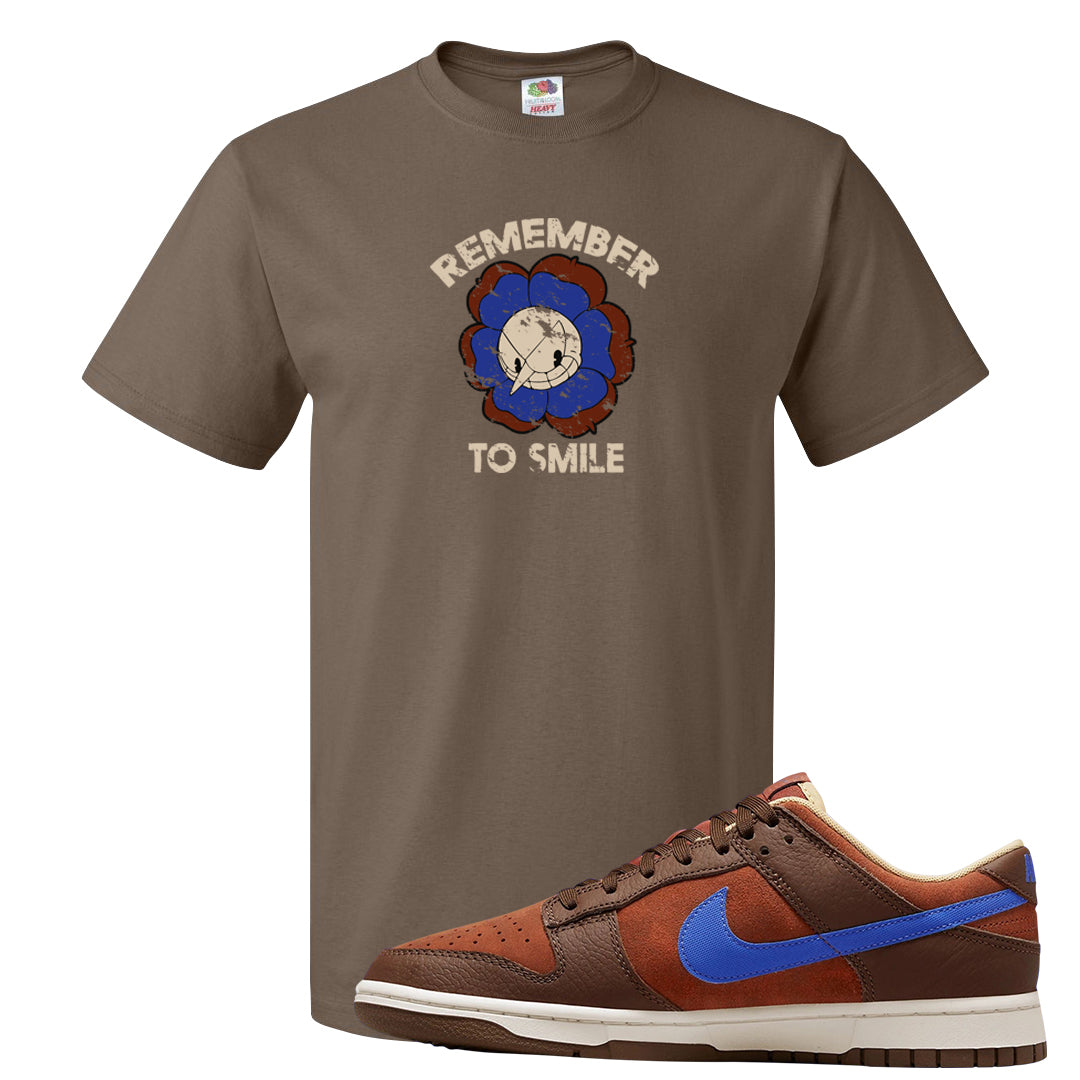 Mars Stone Low Dunks T Shirt | Remember To Smile, Chocolate