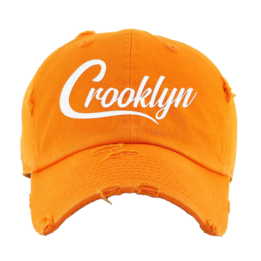 Orange White Low Dunks Distressed Dad Hat | Crooklyn, Orange