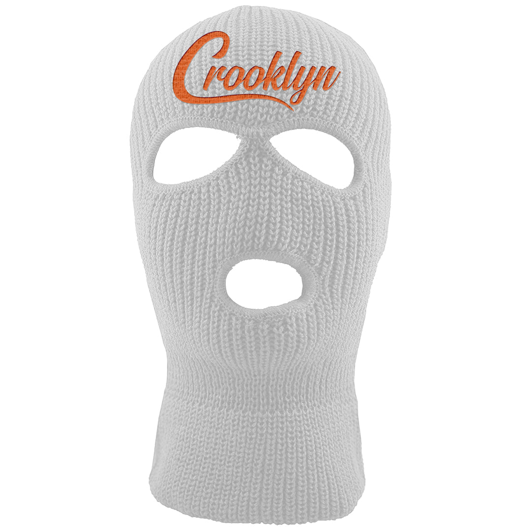 Orange White Low Dunks Ski Mask | Crooklyn, White