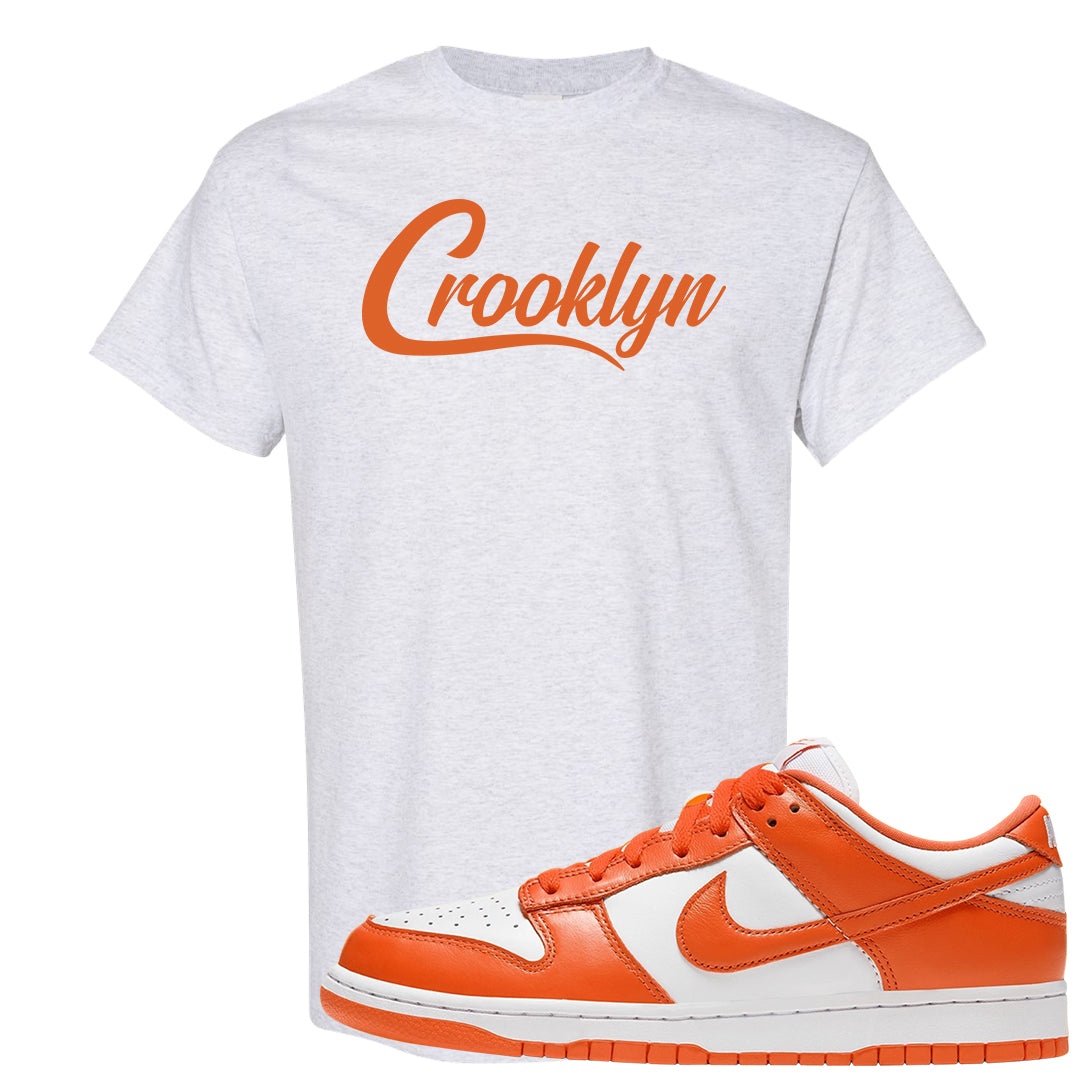 Orange White Low Dunks T Shirt | Crooklyn, Ash