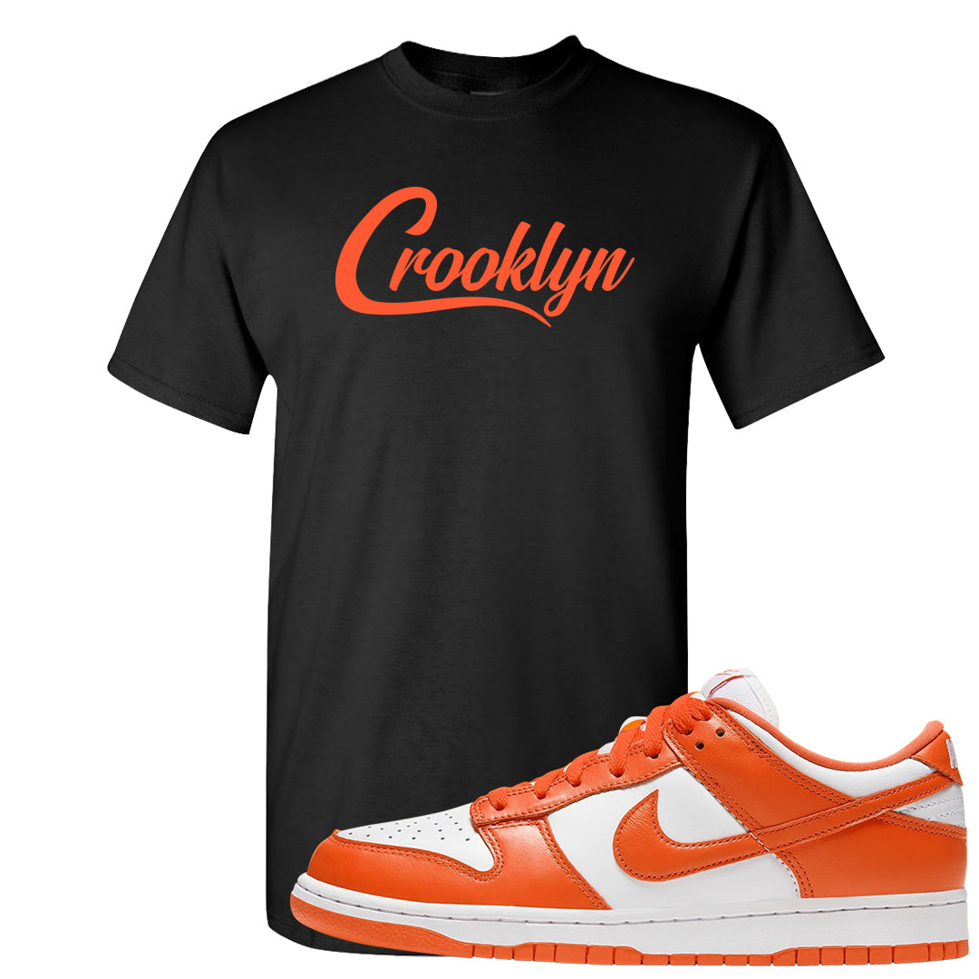 Orange White Low Dunks T Shirt | Crooklyn, Black