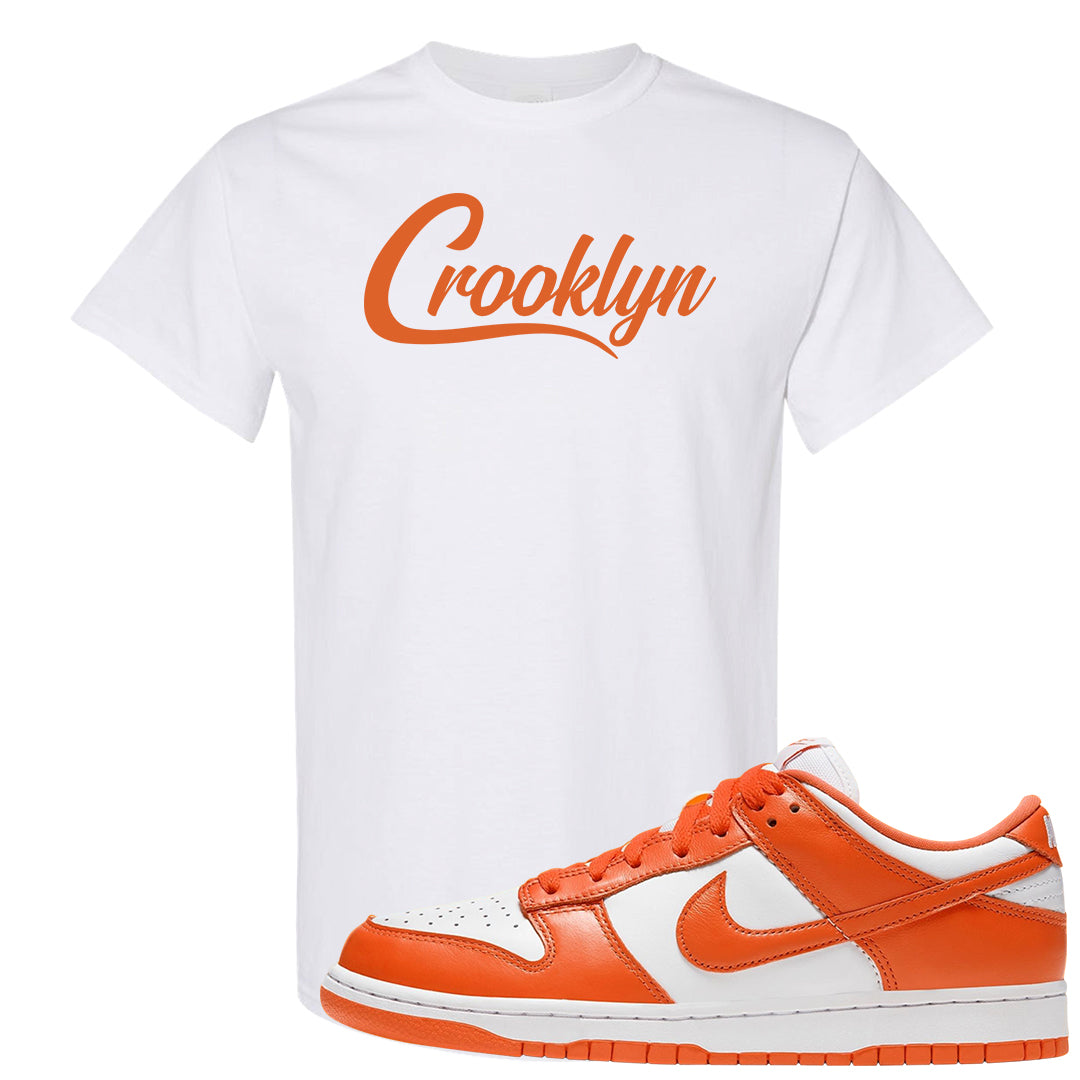 Orange White Low Dunks T Shirt | Crooklyn, White
