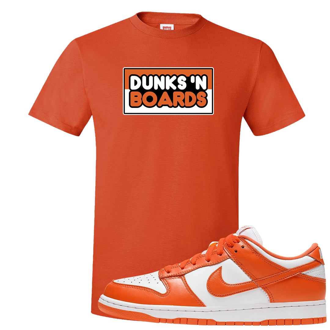 Orange White Low Dunks T Shirt | Dunks N Boards, Orange