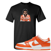 Orange White Low Dunks T Shirt | Escobar Illustration, Black