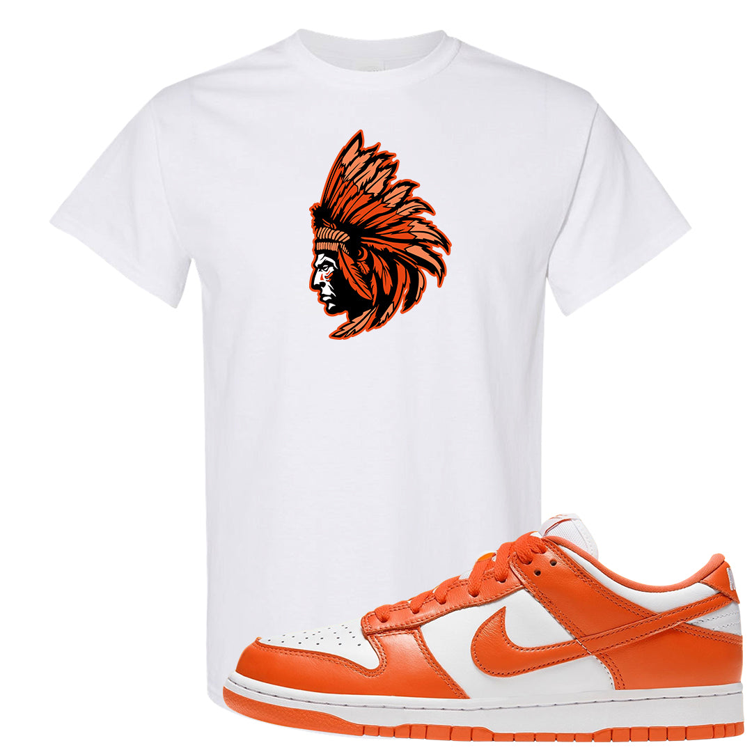 Orange White Low Dunks T Shirt | Indian Chief, White