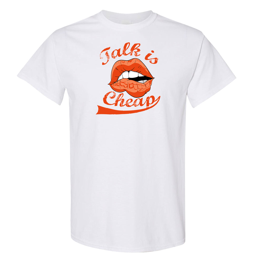 Orange White Low Dunks T Shirt | Talk Lips, White
