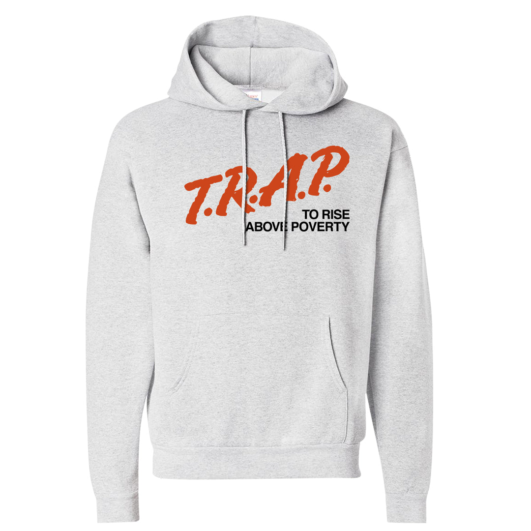 Orange White Low Dunks Hoodie | Trap To Rise Above Poverty, Ash