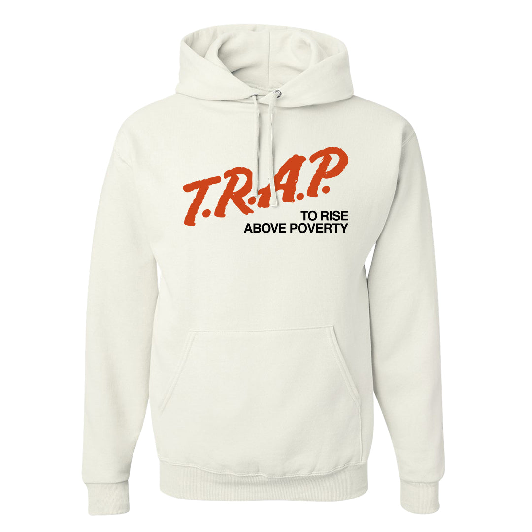 Orange White Low Dunks Hoodie | Trap To Rise Above Poverty, White