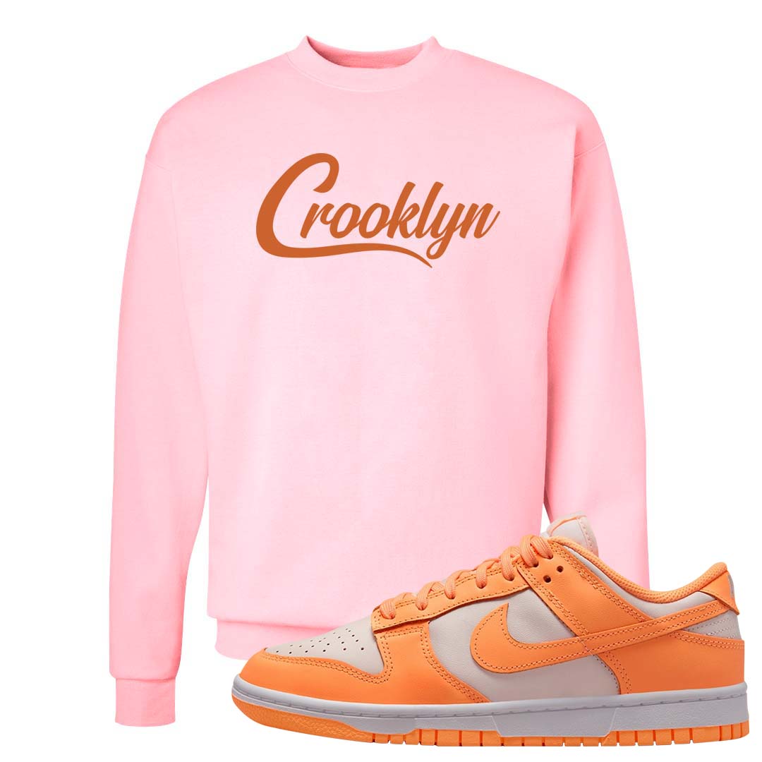 Peach Cream White Low Dunks Crewneck Sweatshirt | Crooklyn, Light Pink