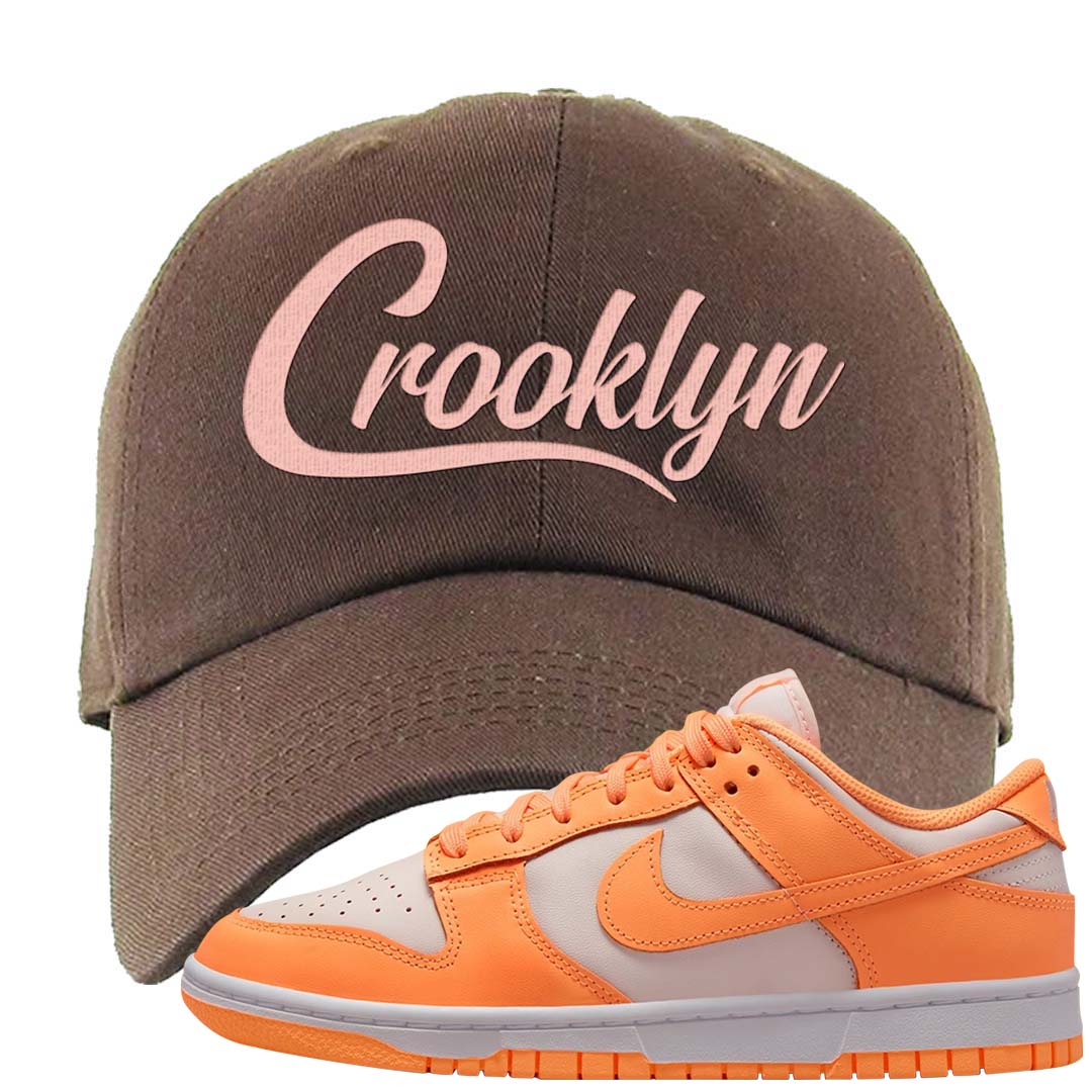 Peach Cream White Low Dunks Dad Hat | Crooklyn, Brown