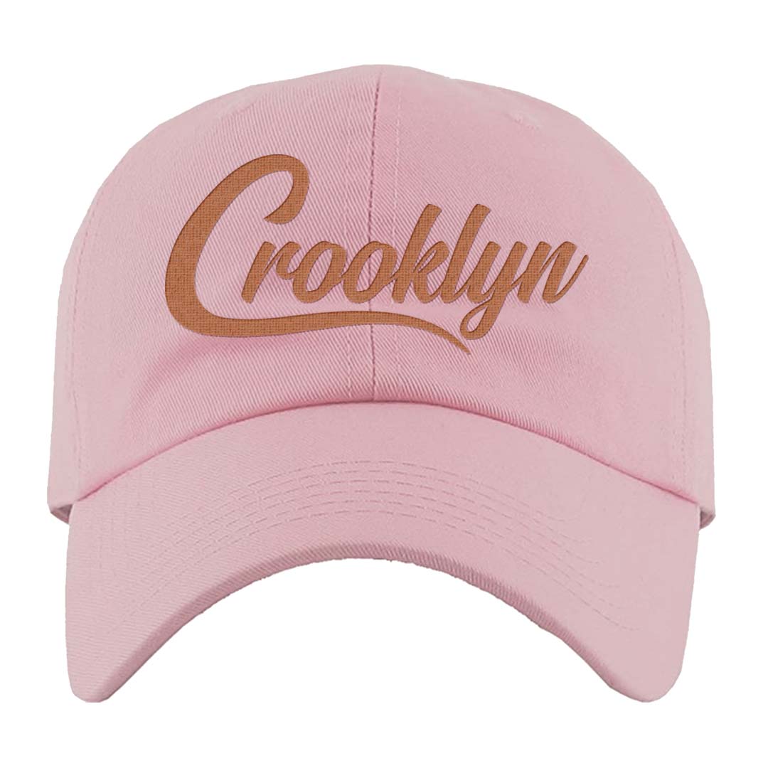 Peach Cream White Low Dunks Dad Hat | Crooklyn, Light Pink
