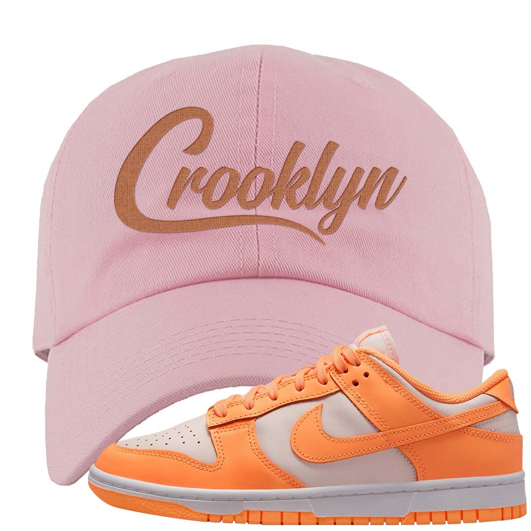 Peach Cream White Low Dunks Dad Hat | Crooklyn, Light Pink