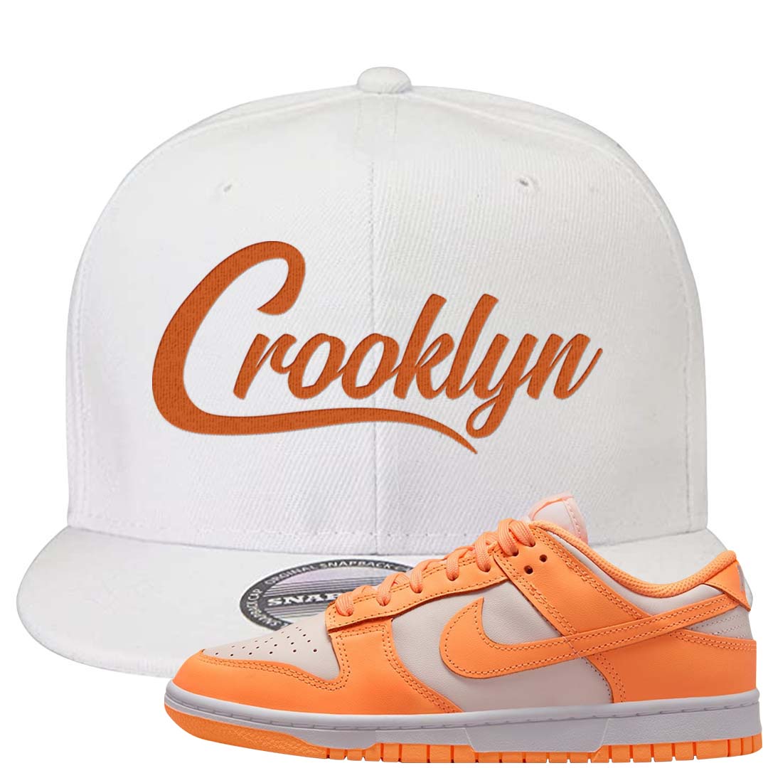 Peach Cream White Low Dunks Snapback Hat | Crooklyn, White