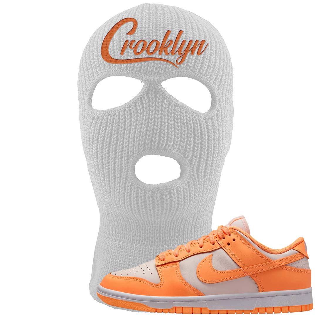 Peach Cream White Low Dunks Ski Mask | Crooklyn, White