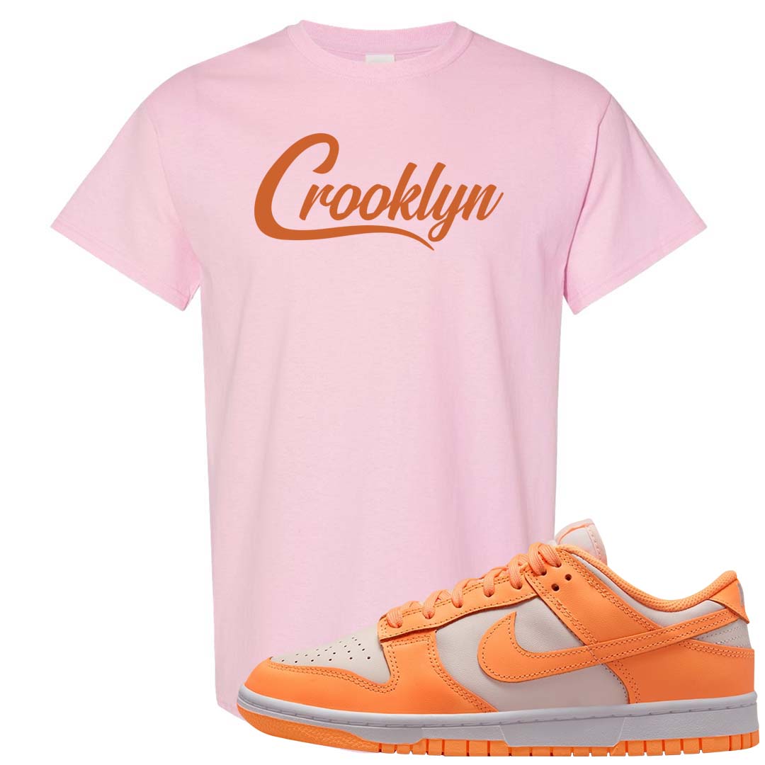 Peach Cream White Low Dunks T Shirt | Crooklyn, Light Pink