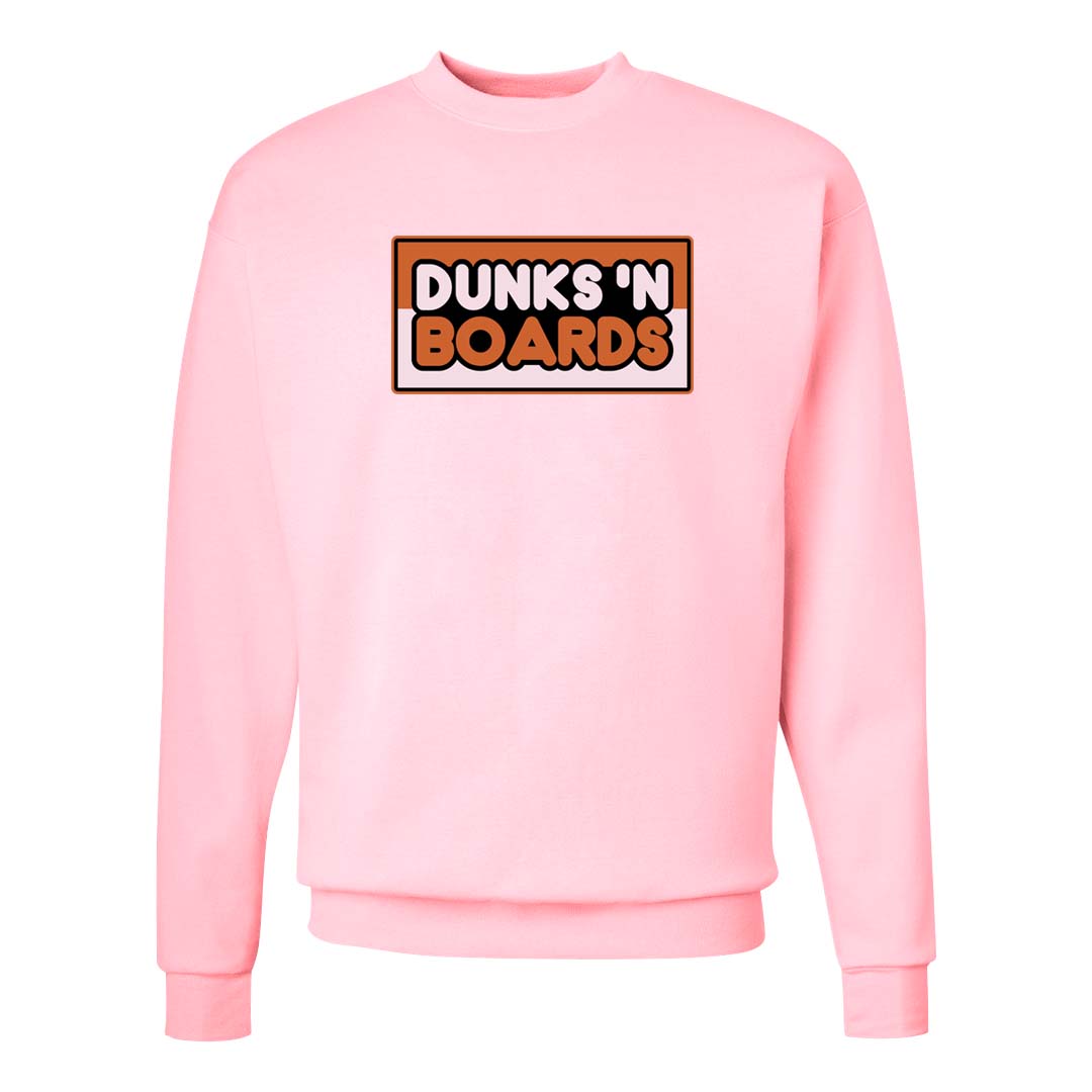 Peach Cream White Low Dunks Crewneck Sweatshirt | Dunks N Boards, Light Pink