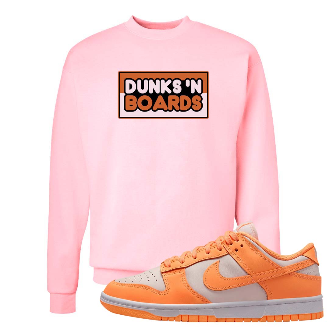 Peach Cream White Low Dunks Crewneck Sweatshirt | Dunks N Boards, Light Pink