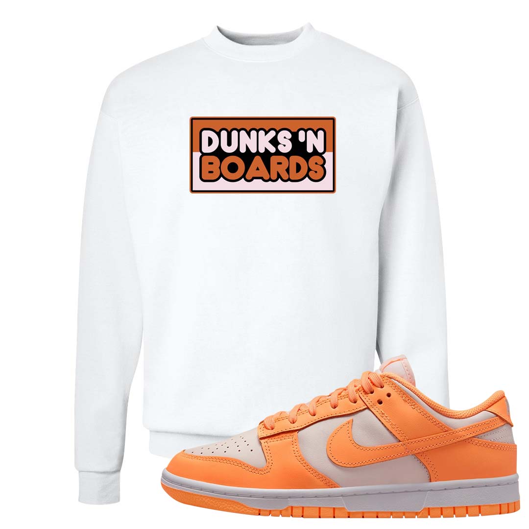 Peach Cream White Low Dunks Crewneck Sweatshirt | Dunks N Boards, White