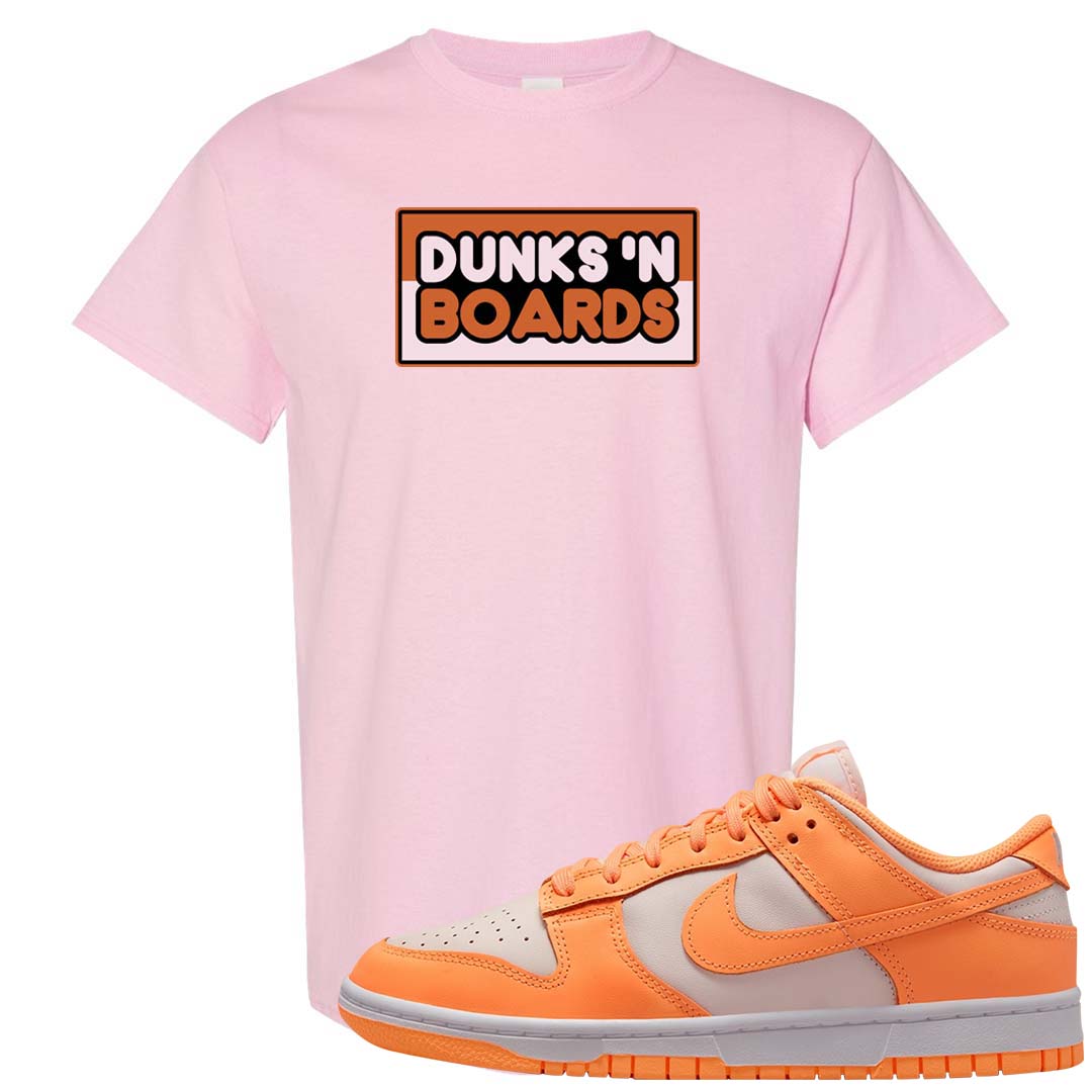 Peach Cream White Low Dunks T Shirt | Dunks N Boards, Light Pink