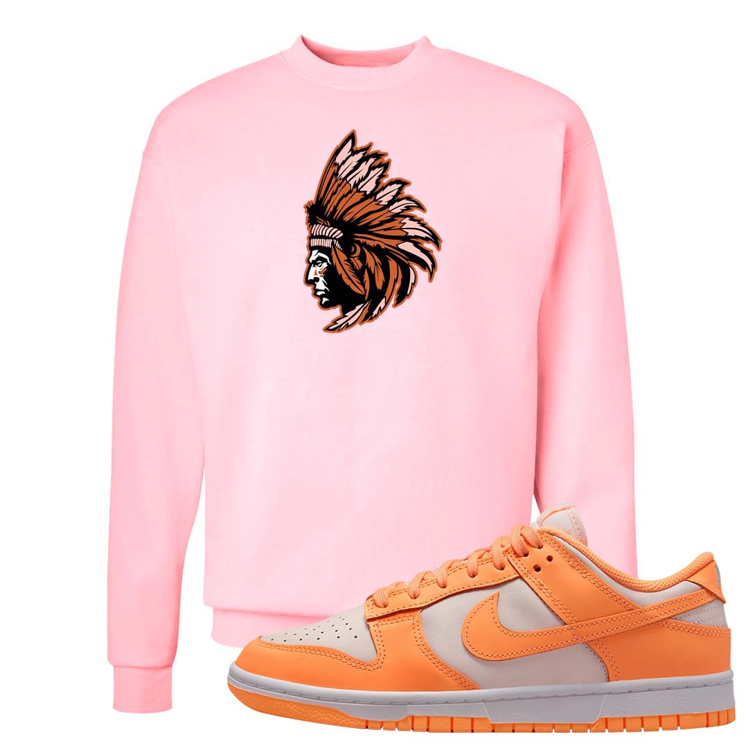 Peach Cream White Low Dunks Crewneck Sweatshirt | Indian Chief, Light Pink