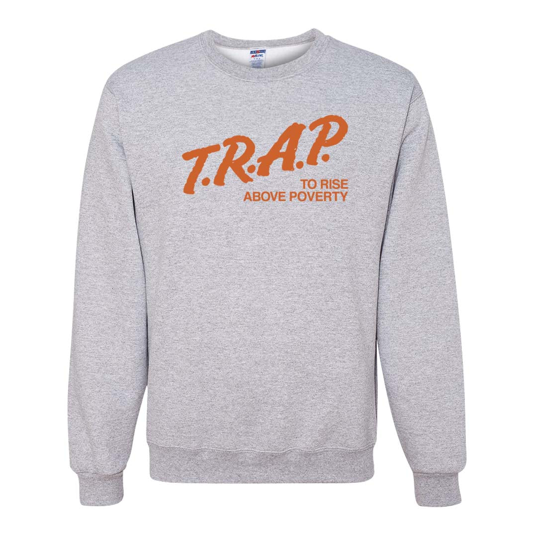 Peach Cream White Low Dunks Crewneck Sweatshirt | Trap To Rise Above Poverty, Ash