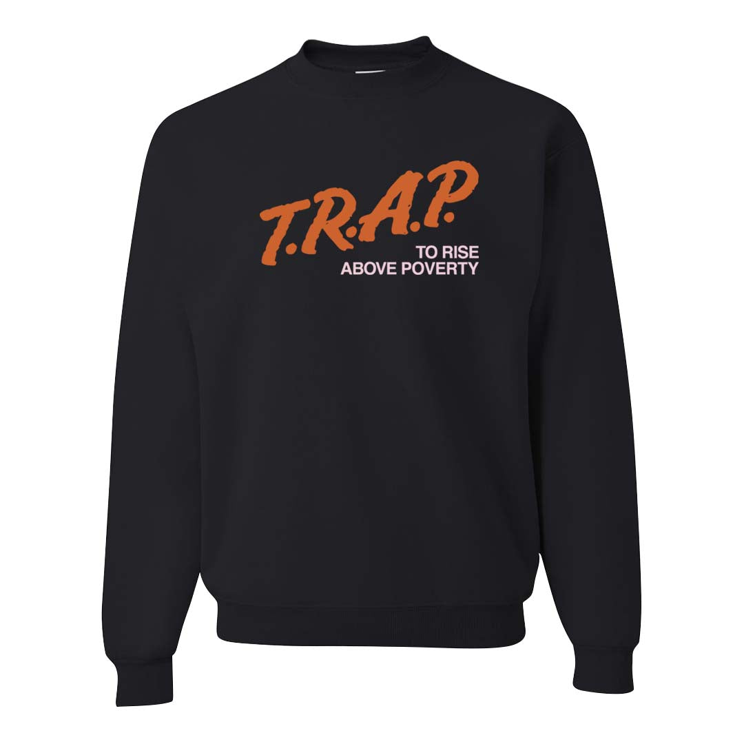 Peach Cream White Low Dunks Crewneck Sweatshirt | Trap To Rise Above Poverty, Black