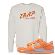 Peach Cream White Low Dunks Crewneck Sweatshirt | Trap To Rise Above Poverty, Sand