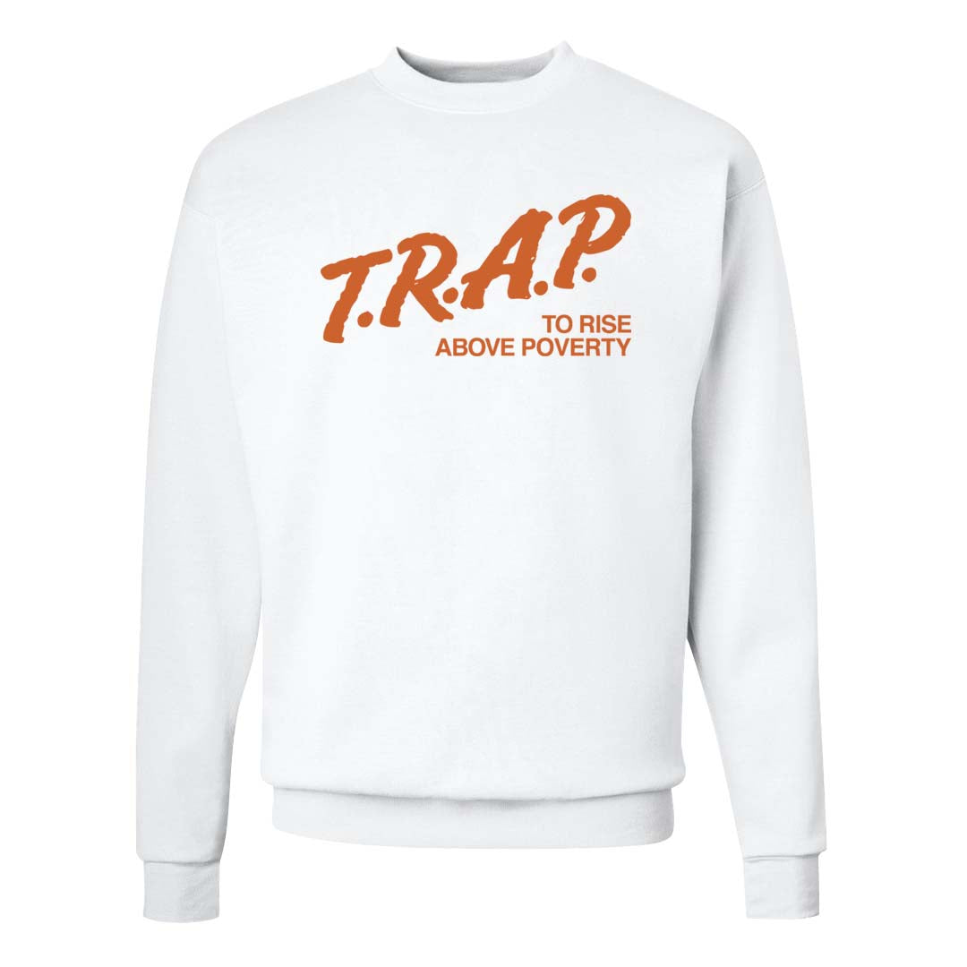 Peach Cream White Low Dunks Crewneck Sweatshirt | Trap To Rise Above Poverty, White