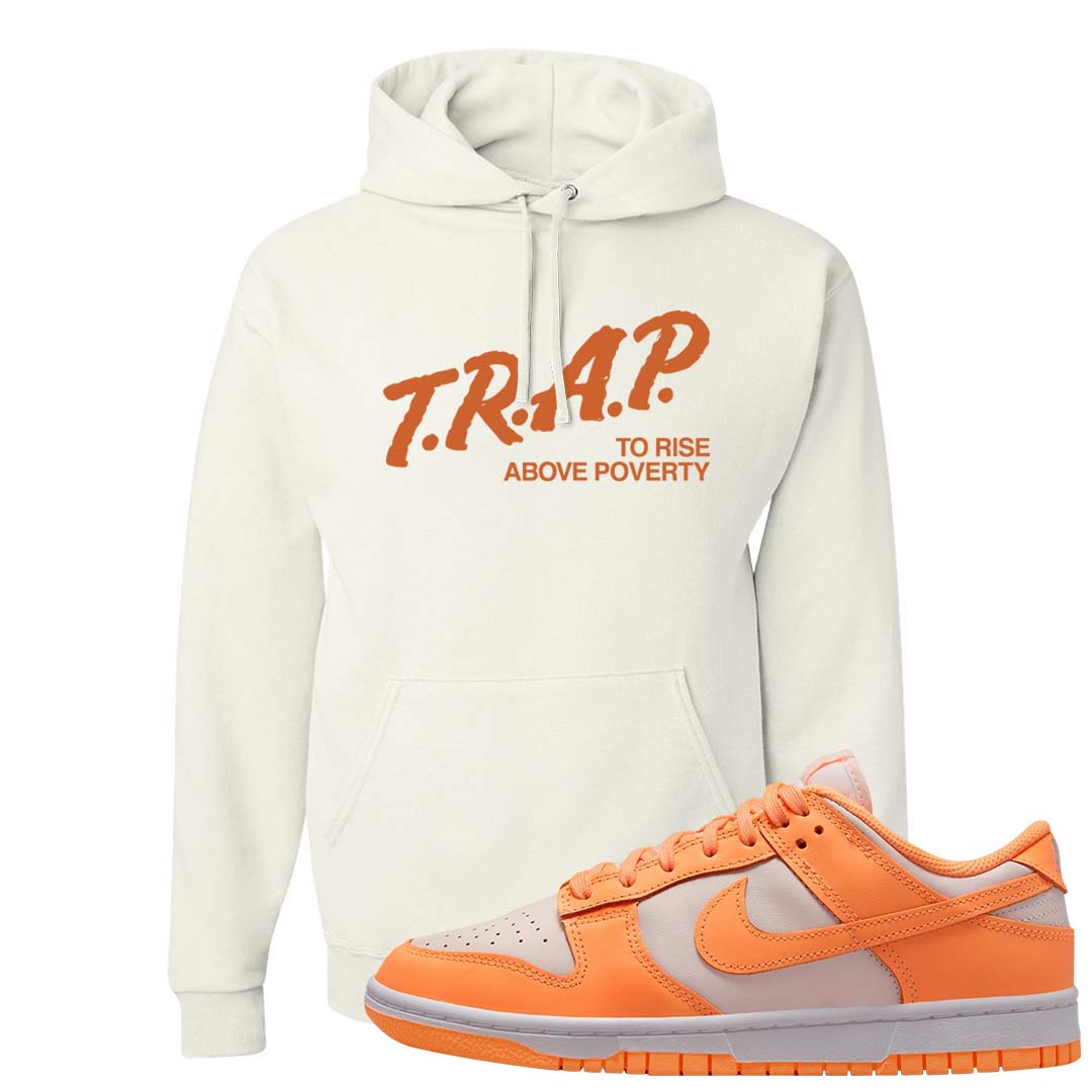 Peach Cream White Low Dunks Hoodie | Trap To Rise Above Poverty, White