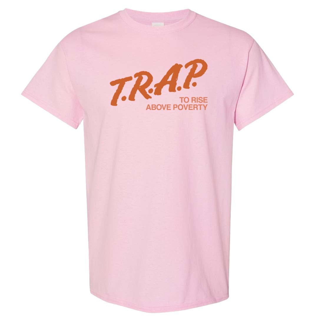 Peach Cream White Low Dunks T Shirt | Trap To Rise Above Poverty, Light Pink