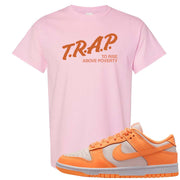 Peach Cream White Low Dunks T Shirt | Trap To Rise Above Poverty, Light Pink
