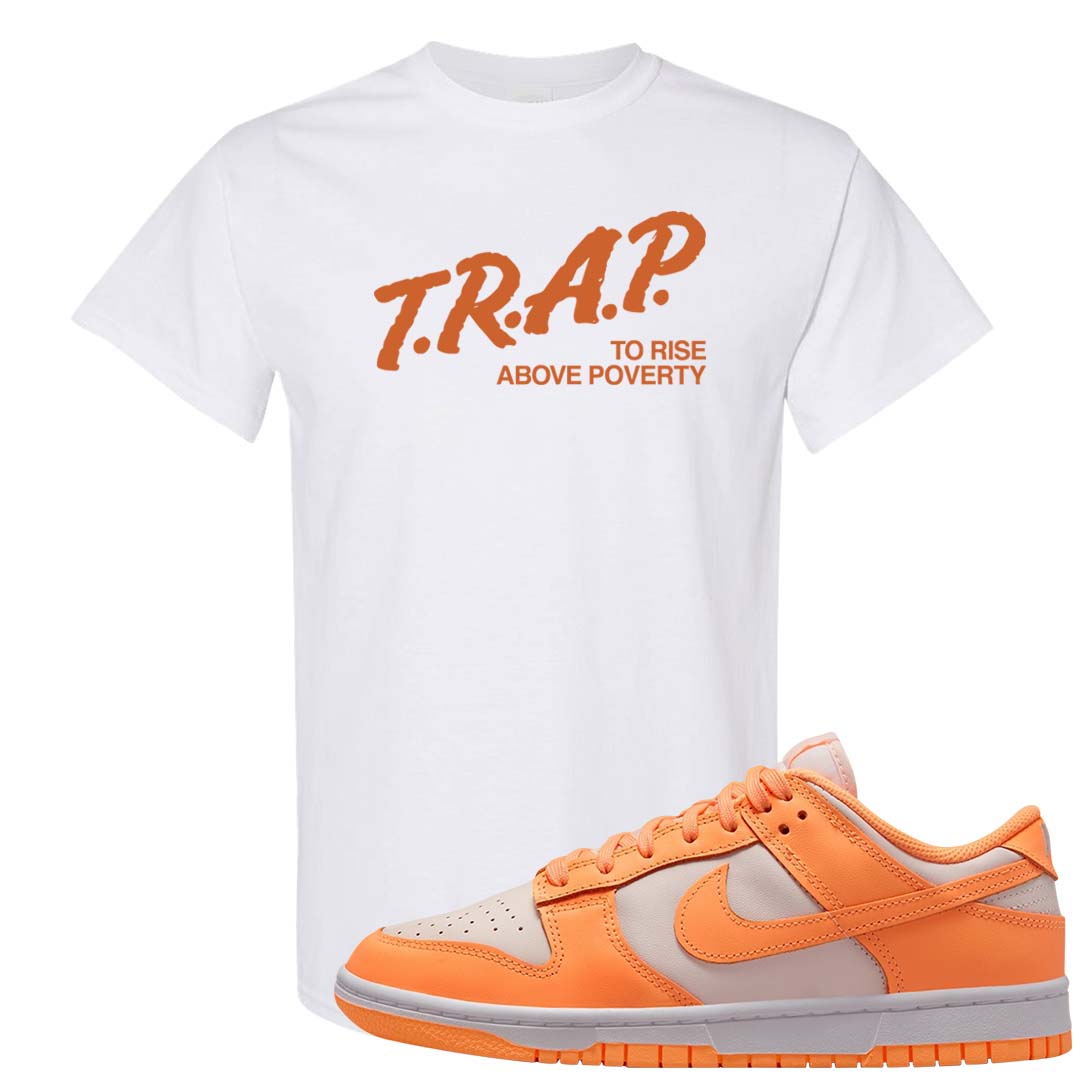 Peach Cream White Low Dunks T Shirt | Trap To Rise Above Poverty, White