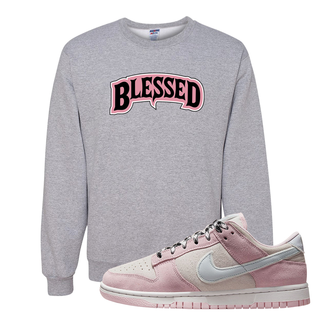Pink Foam Low Dunks Crewneck Sweatshirt | Blessed Arch, Ash