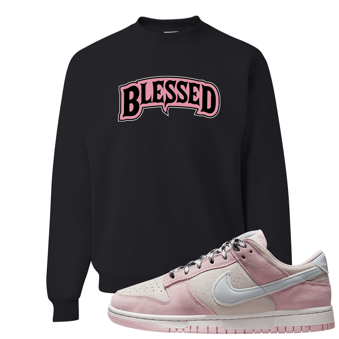 Pink Foam Low Dunks Crewneck Sweatshirt | Blessed Arch, Black