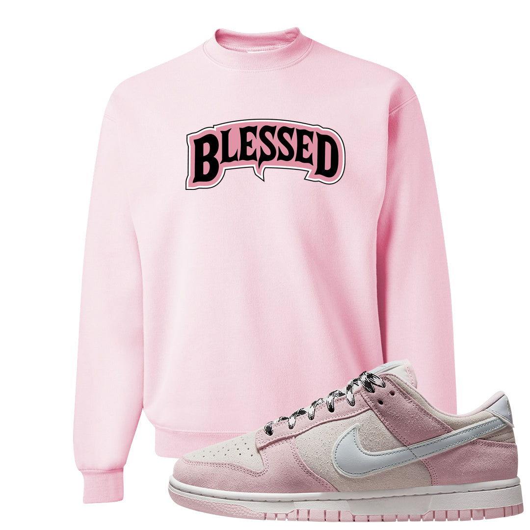 Pink Foam Low Dunks Crewneck Sweatshirt | Blessed Arch, Light Pink
