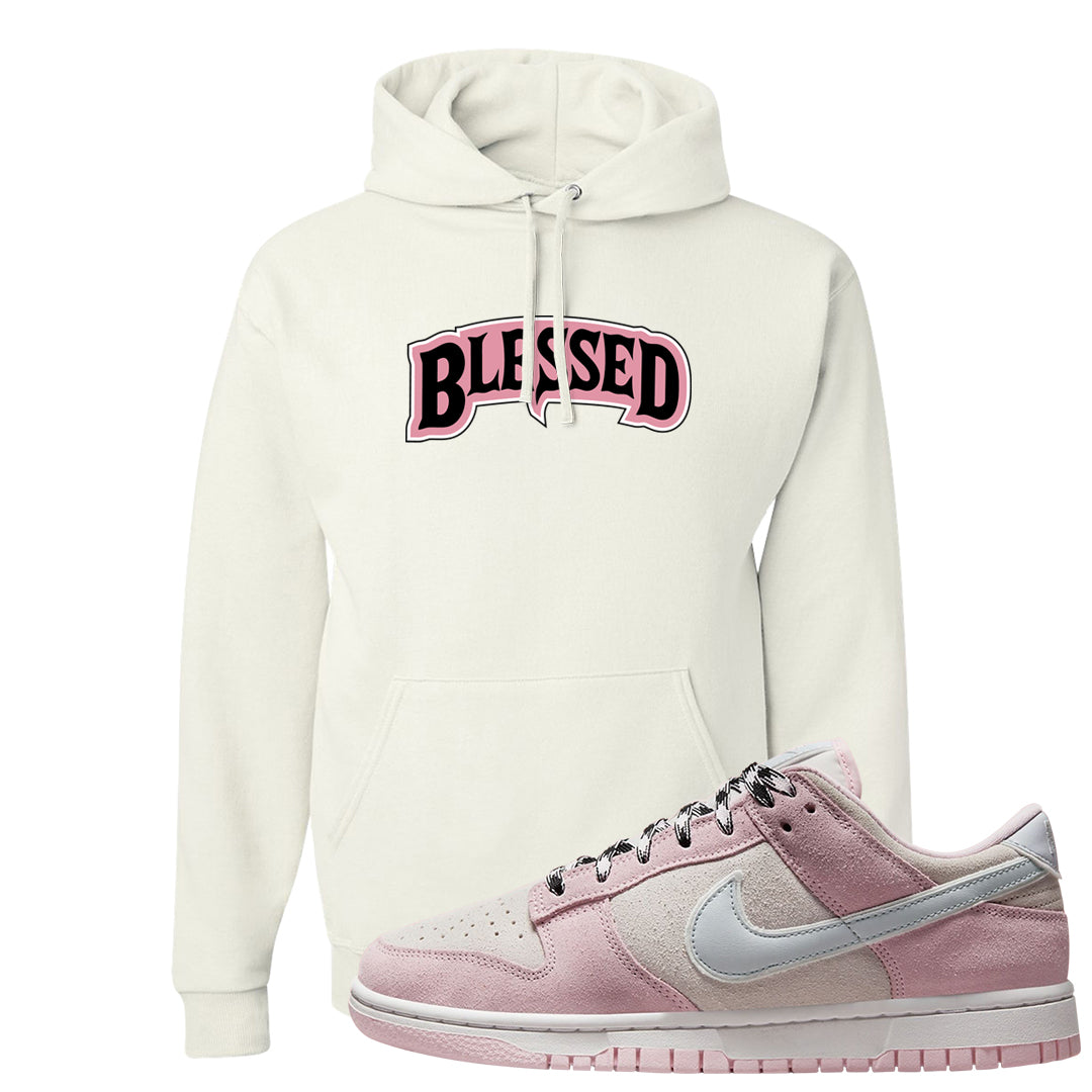 Pink Foam Low Dunks Hoodie | Blessed Arch, White