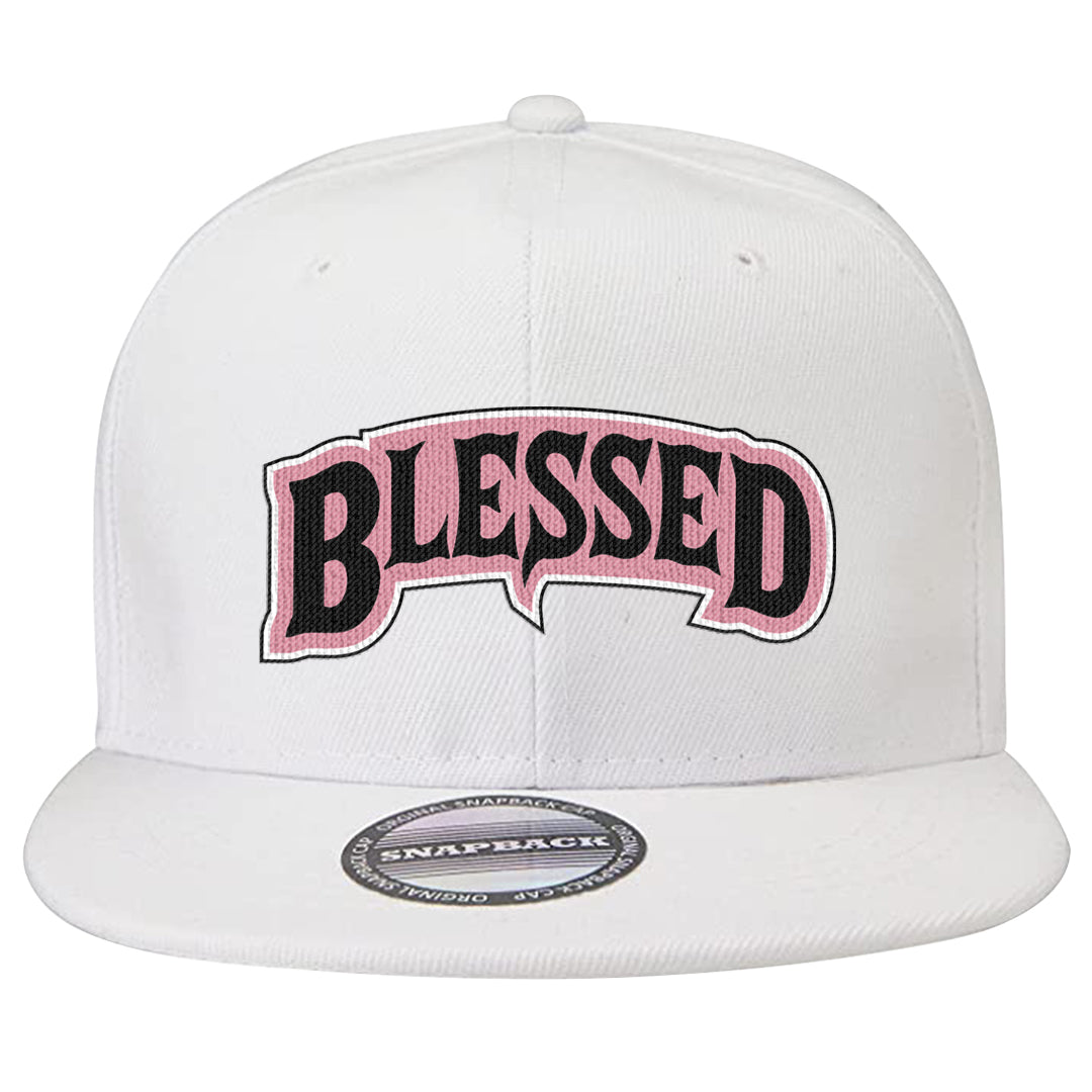 Pink Foam Low Dunks Snapback Hat | Blessed Arch, White